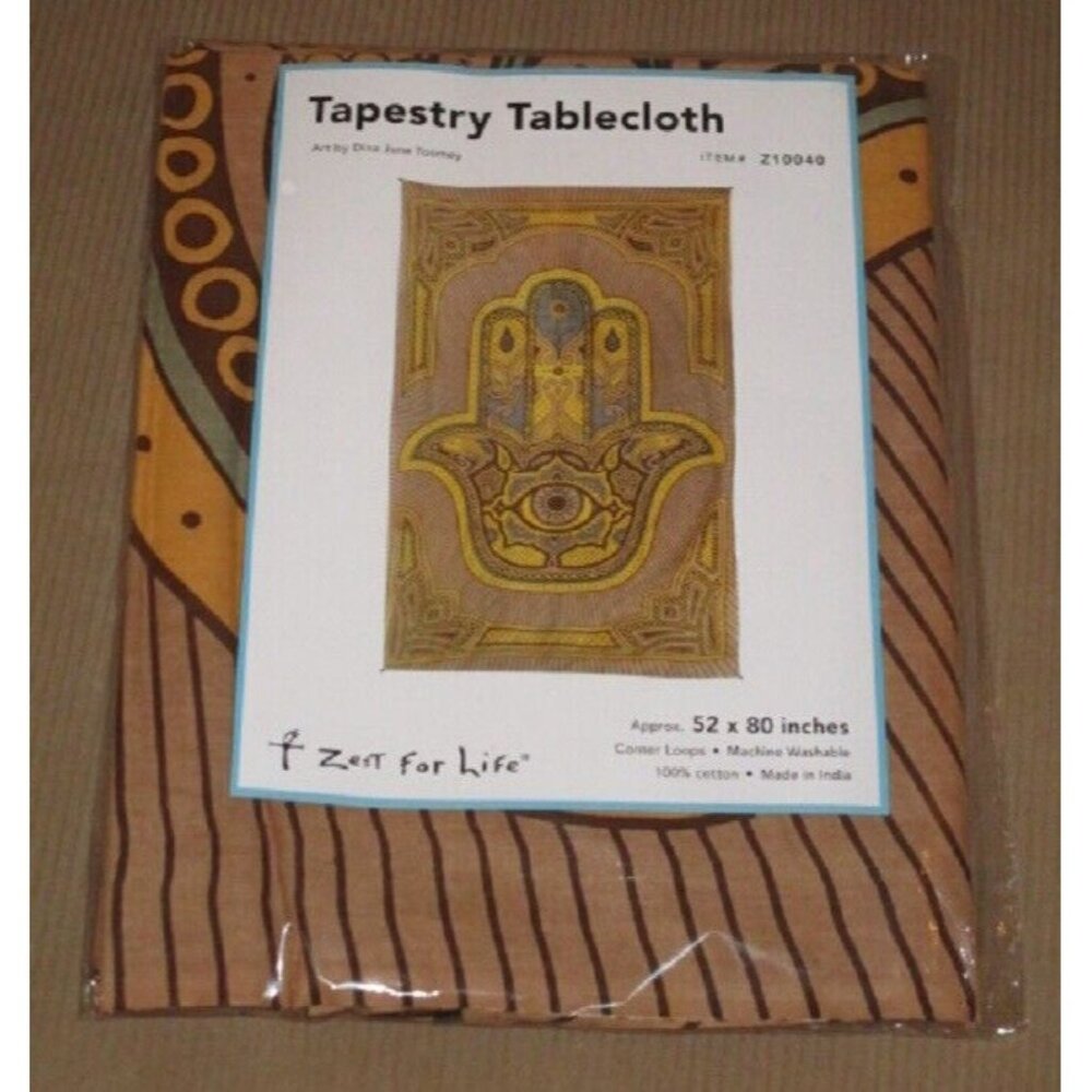 New Brown Large Hamsa Hand Wall Hanging Art Decor Tapestry 52X80 NIP Spiritual - Picture 2 of 2